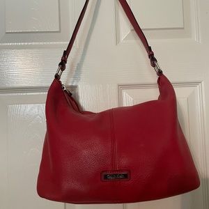 Calvin Klein Red Leather Shoulder/Hobo Bag